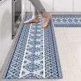 thumbnail image 2 of Kitchen Rugs Sets Of 2,Blue and White Geometric Striped Pattern Anti Fatigue Kitchen Mat Rugs Non Slip Washable,Decorative Kitchen Floor Mats for Kitchen,Sink,Laundry,17"X47", 2 of 5