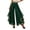 2-Green, variant on Women's High Waisted Layered Chiffon Ruffle Wide Leg Dress Pants Gold Trim Loose Flowy Slacks Modern Cut Lightweight Breathable Summer Mesh Palazzo Trousers 1-Black S