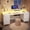 White, variant on YOMILUVE 60 Inch Computer Desk with 8 Fabric Drawers, Gaming Desk with LED Lights & Power Outlets, Home Office Desk with Monitor Stand, Brown and White