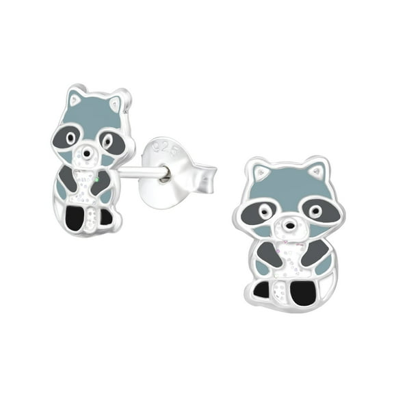 Turquoise Raccoon 925 Sterling Silver Stud Earrings