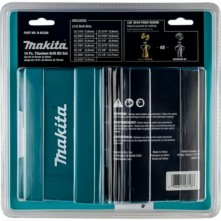 Makita B-65399 Impact Gold 14 Titanium Drill Bit Set, 1/4 In