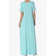 thumbnail image 2 of TheMogan Women's S~3X Soft Jersey Oversized V-Neck Short Sleeve Maxi Dress W Pocket, 2 of 6