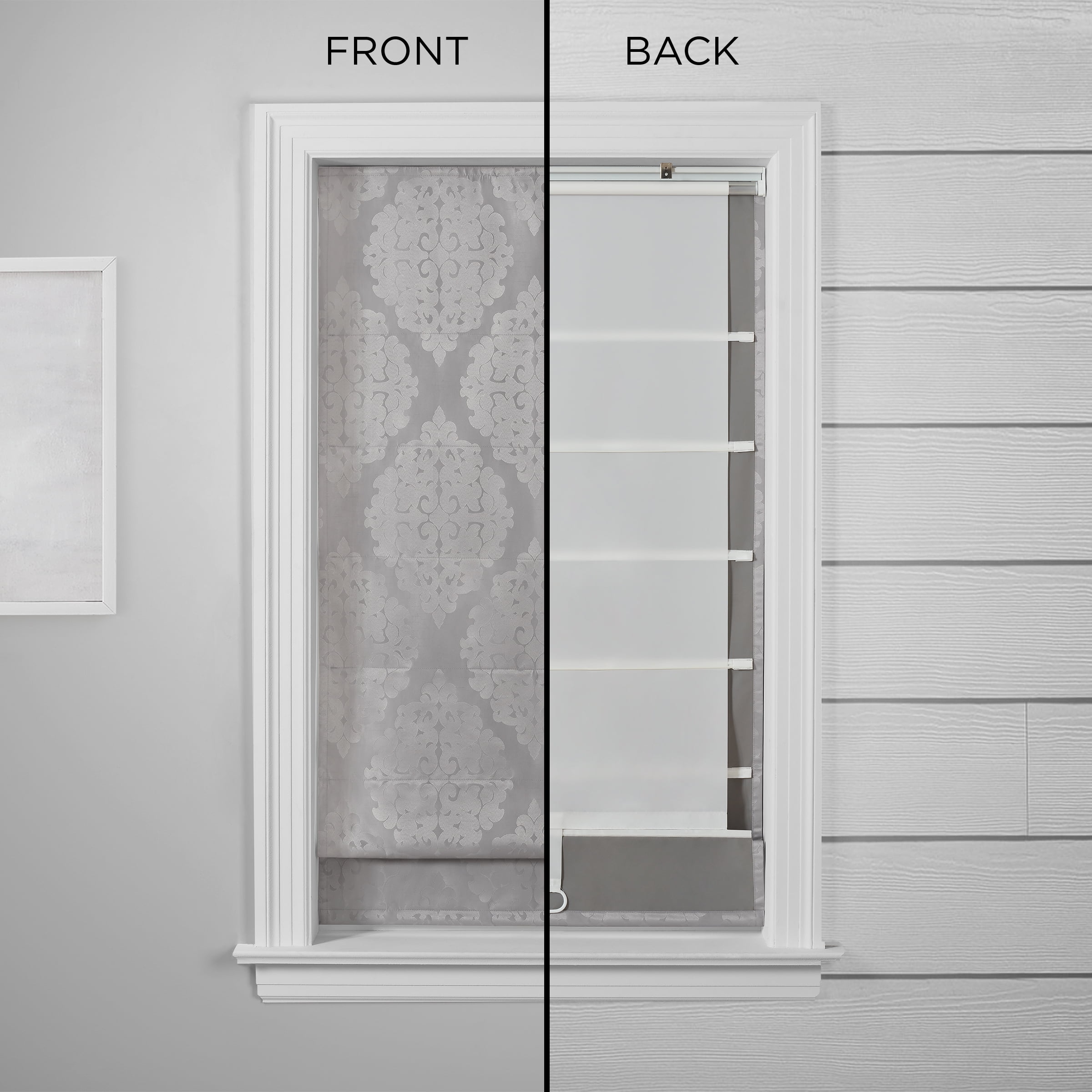 Eclipse Cordless 100% Blackout Foam Roman Window Shades, 33" x 64"