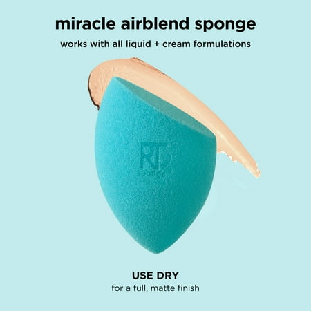 Real Techniques Miracle Mattifying Makeup Sponge Duo, for Powder & Foundation, Multi Color, 2 Count