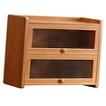 thumbnail image 3 of para cocina de 2 niveles con puerta abatible, organizador de armario de almacenamiento para encimera, para botellas, cuenco, escritorio de, 3 of 9