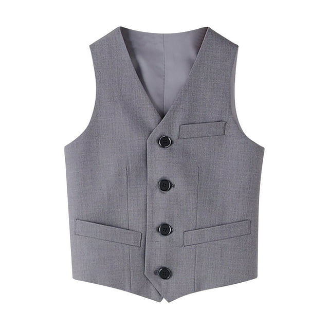 PMVFHDE Kids Clothes Boy's 4 Button Formal Suit Vest Boys Tops