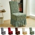 thumbnail image 7 of Stretch Chair Covers Jacquard Dining Chair Covers Spandex Stretch with Skirt Wedding Slipcovers Seat Case, 7 of 7