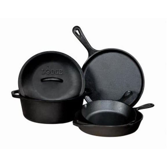 10.5 in. 5 qt. Seasoned Cast Iron Set - 5 Piece