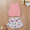 thumbnail image 3 of Little Girls Summer Casual Top with Short 2pcs Clothes Set, 3 of 5