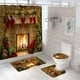 thumbnail image 1 of Juego de 4 cortinas de ducha ZHAOCHENG con chimenea navideña y alfombra de baño, 1 of 5