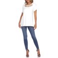 thumbnail image 2 of White Mark Women's Crisscross Neck Short Sleeve Top, 2 of 5