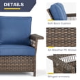 thumbnail image 3 of POCASSY 5 - Person Outdoor Furniture Set with 3-Seater Sofa and Wicker Chair for Deck Backyard Garden - Blue, 3 of 7