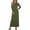 Army Green, variant on LIaqionyy Women's Maxi Dress Long Sleeve Casual Solid Color Crew Neck Split Side Summer Dresses Clothes