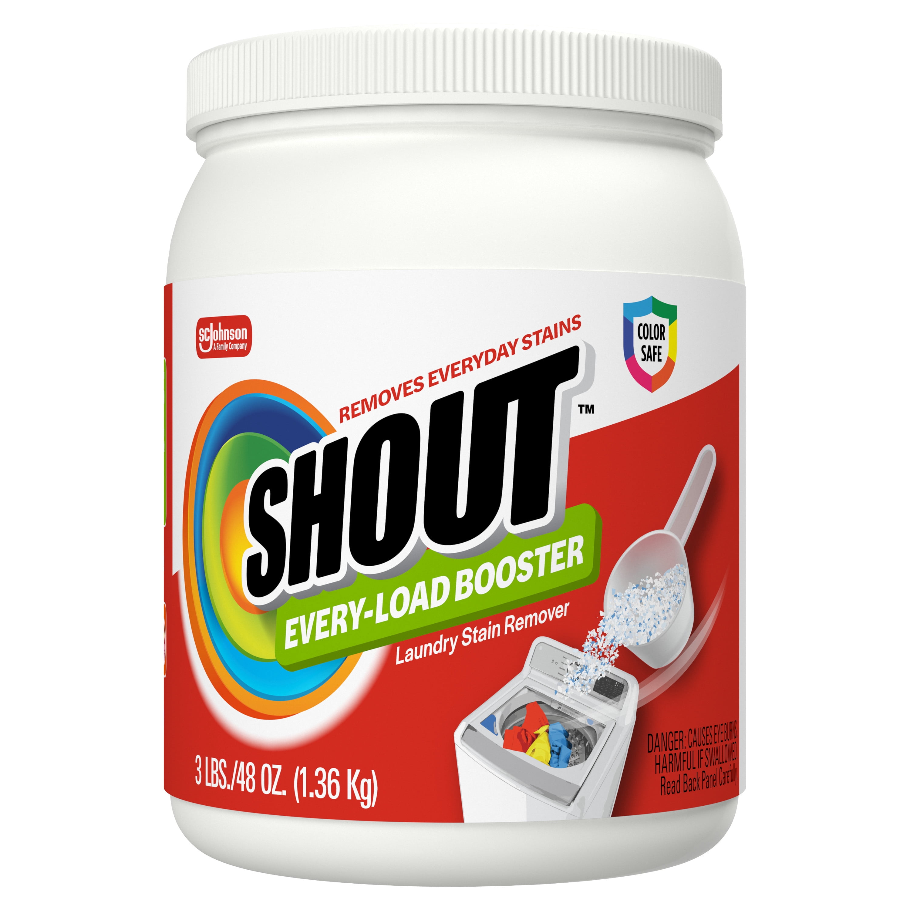 Shout In-Wash Every Load Booster, Laundry Stain Remover, 3 lbs