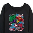 thumbnail image 3 of Marvel The Avengers - America Stickers Style - Women's French Terry Pullover Sweatshirt, 3 of 5