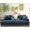 Blue, variant on Welzona 87" Corduroy Sofa, Modern 3-Seater Couch with 2 Throw Pillows, Tool-Free Assembly, Off White