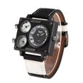 thumbnail image 2 of Mirar OULM Reloj de negocios para hombres Reloj de cuarzo de lujo con banda de lona Reloj con tres zonas horarias y reloj deportivo OULM Mirar, 2 of 7