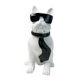 thumbnail image 2 of Estatua de perro con gafas, adorno de mesa, adorno decorativo, recuerdo. Blanco, 2 of 9