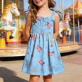 thumbnail image 2 of CAUYDY Baby Girl Dresses Toddler Girls 4th of July Straps Dress Kids American Flag Stars Striped Sundress Child Independence Day Outfits 1T 2T 3T 4T 5T 6T (Sizes 2-3 Years,Sky Blue), 2 of 5