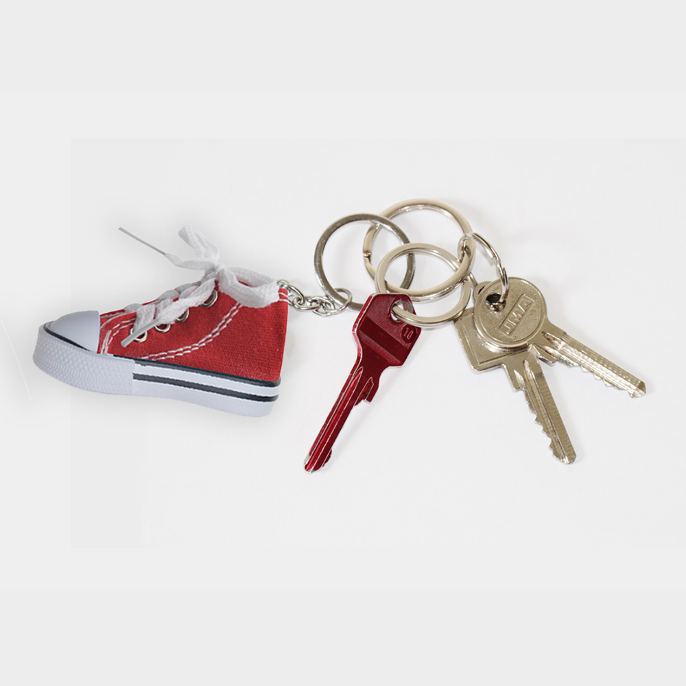Aspire 24 Pack Colorful Canvas Sneaker Keychains, Novelty Shoes Key Ring, Party Favors