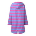thumbnail image 3 of Kaemgyyd Rain Jackets for Women Lightweight Stripe Waterproof Raincoat Long Hooded Fleece Lined Windbreaker Outdoor Travel Jacket, 3 of 3