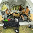 thumbnail image 4 of Chariot Robuste Pivotant Pliable Utilitaire d'Extérieur pour Jardin et Plage Noir, 4 of 5