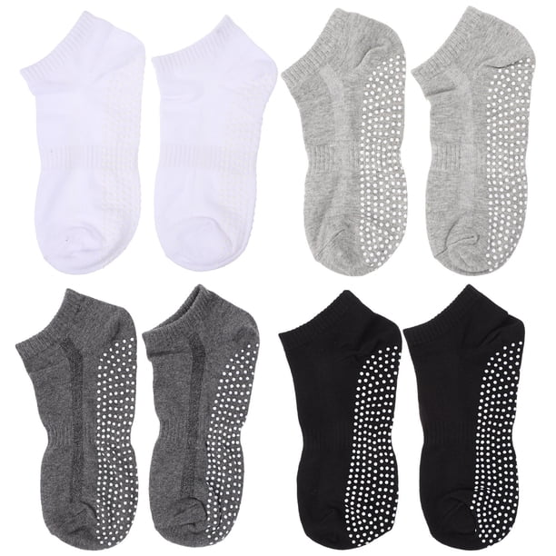 4 pares Prácticos calcetines de yoga calcetines deportivos antideslizantes Calcetines de absorción de sudor