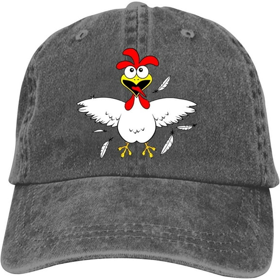 Funny Cute Chicken Baseball Cap Vintage Adjustable Washed Hats Cowboy Hats Denim Dad Hat for Men Women Boy Girl