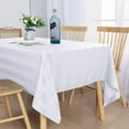 thumbnail image 2 of DWCN Striped Rectangle Tablecloth Waterproof - Spillproof, Stain Resistant Washable Polyester Fabric Jacquard Oblong Table Cloth for Party, Dining Room and Outdoor Picnic, White, 52 x 102 Inch, 2 of 7
