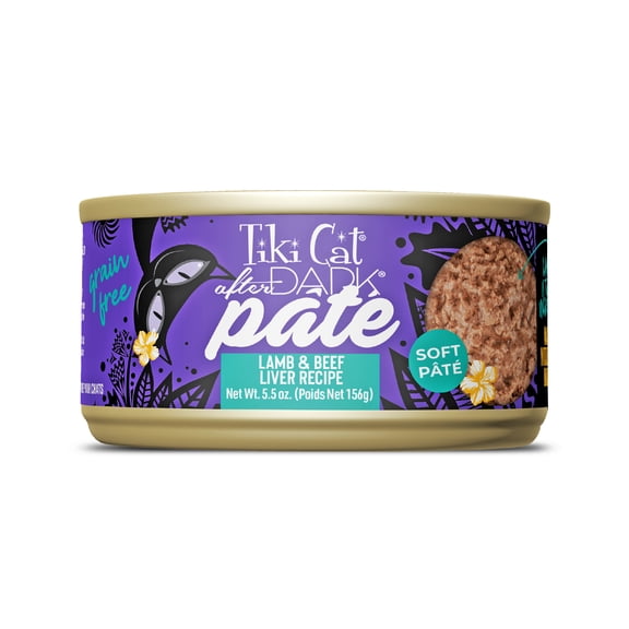 Tiki Cat After Dark Soft Pate Wet Cat Food, Lamb & Beef Liver Recipe, 5.5 oz. Can