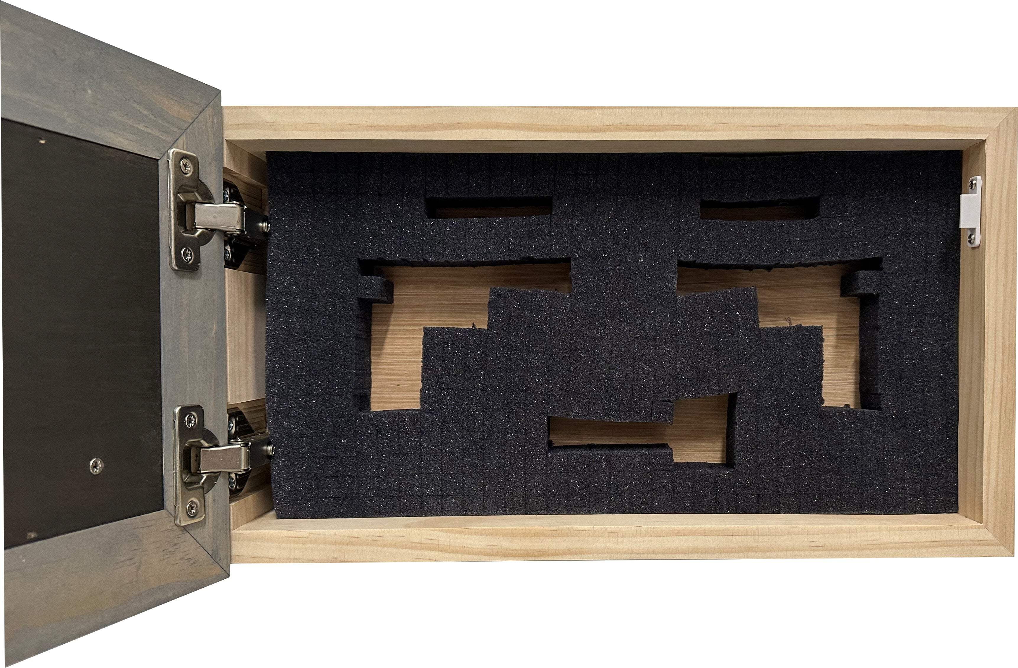 Wolf Wall Decor Gun Safe for Secure and Quick Access Pistol Storage Concealment Furniture Holds Multiple Handguns