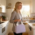 thumbnail image 4 of Sac à Lunch Rayé en Tissu - Grande Boîte à Lunch Isotherme, Sac à Lunch Portable pour le Bureau et les Trajets Domicile-Travail,, Violet, JKODE, 4 of 8