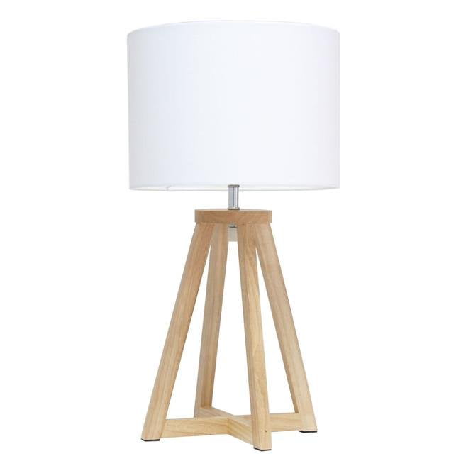 Simple Designs Lt1069 Nbk Interlocked, White And Natural Wood Table Lamp Base