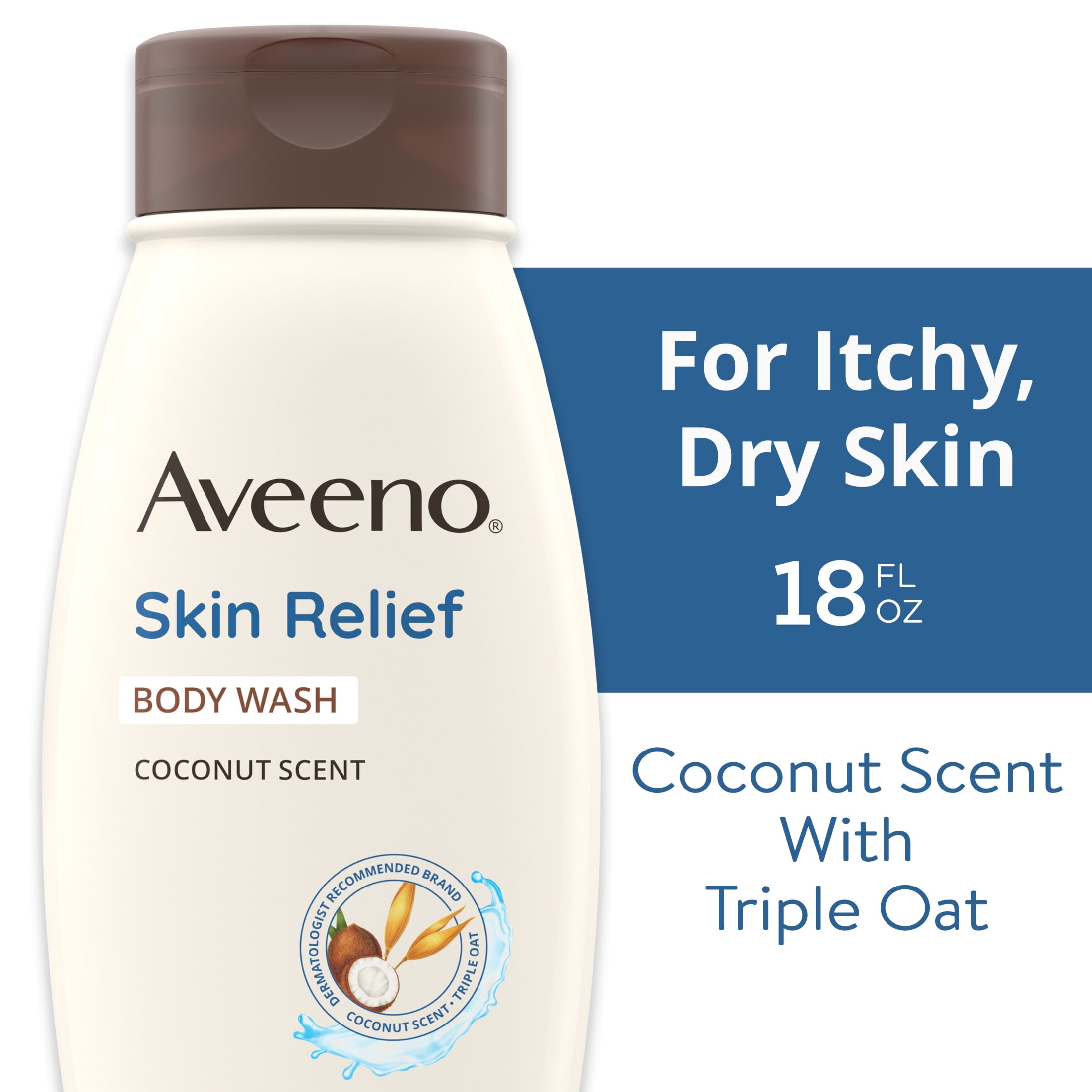 Aveeno Skin Relief Body Wash + Coconut Scent, Dry Skin, 18 fl. oz