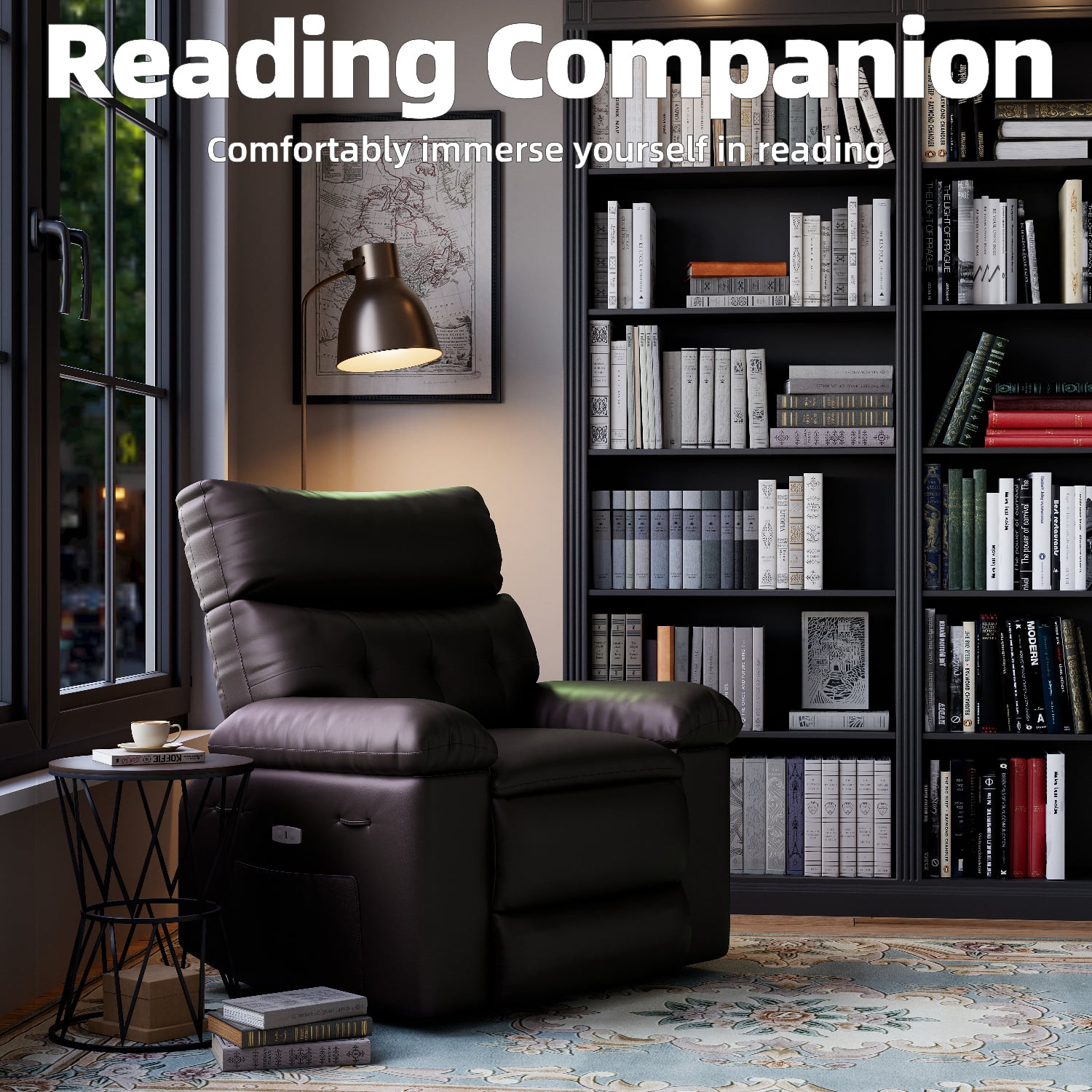 Shininglove 400LB PU Leather Recliner Chair w/Overstuffed Padding – Manual Recliner for Living Room, Bedroom | Oversized Comfort, 22" Seat