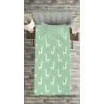 thumbnail image 3 of Ambesonne Llama Quilted Bedspread Set 2 Pcs, Candy Cane Hearts, Twin Size, Mint Green Multicolor, 3 of 3