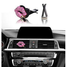 Mini Factory Bling Car Accessories Interior Air Vent Crystal Rhinestone Diamond Flowers Decoration 1 Pair Black