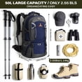 thumbnail image 5 of 50L Hiking Backpack for Men Women, Outdoor Camping Backpacking Backpack, Lightweight Travel Bag, Navy - 8013, 5 of 8
