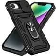 thumbnail image 4 of for iPhone 16e Rugged Phone Case with Sliding Camera Cover, Kickstand TPU Bumper Drop Proof Durable Military Grade Protective Case Cover for iPhone 16e, Black, 4 of 10