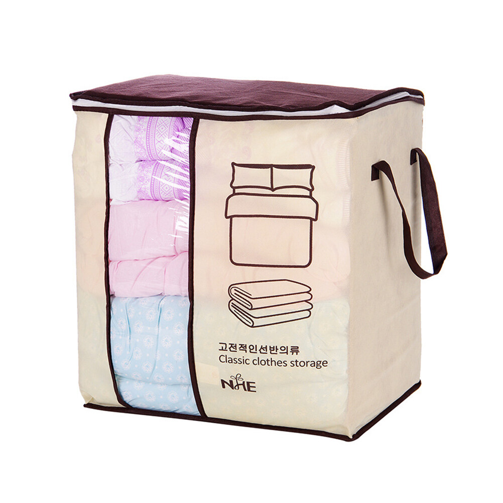 Foldable Zippered Storage Bags Seethrough Waterproof Quilt Bag