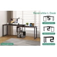 thumbnail image 3 of Home Office Computer Desk with 2-Tier Storage Shelf for Bedroom, Dorm, Study Room, 3 of 7