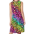 thumbnail image 2 of Colofrul Rainbow Leopard Spring Summer Dresses for Women Fashion T-shirt Dress Casual Sleeveless Loose Sundress with Pockets, 2 of 5