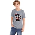 thumbnail image 6 of DISKEBUISS Print Tops for Children's Fashion Crew Neck Short Sleeve Blouse for Casual Wear & 4Th of July Tops, 6 of 7