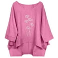 thumbnail image 2 of Ailaofu Hauts d'Été pour Femmes 2026 Col Rond Manches Mi-Longues Blouses Mode Printemps, 2 of 7