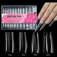 thumbnail image 2 of 192PCS Mix 4 Shapes Clear XL Long Stiletto Square Coffin Almond Full Length False Nail Tips Manicure Fingernails Extension Set style 1, 2 of 6