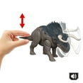 thumbnail image 3 of Jurassic World Rebirth Wild Roar Nasutoceratops Dinosaur Toy, Tail Controlled Attack Chomp & Sound, 3 of 6