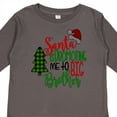 thumbnail image 4 of Inktastic Santa is Promoting Me to Big Brother Green Plaid Tree Boys Long Sleeve Toddler T-Shirt, 4 of 5