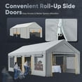 thumbnail image 2 of Quictent 13x25 ft Heavy Duty Carports with Side Zipper Doors & Snowproof Steel Cables & Ventilated Windows, Waterproof Storage Shelter for Outdoor Equipment, Gray, 2 of 9