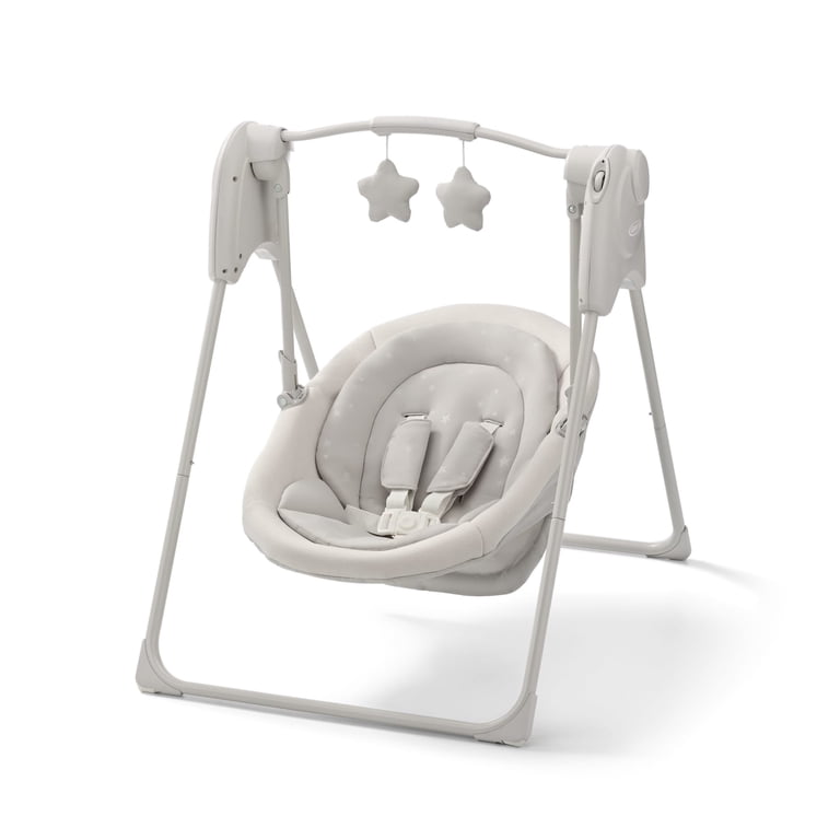 Graco Slim Spaces Compact Baby Swing, Tate White photo 1