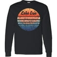 thumbnail image 3 of Inktastic Lake Erie Distressed Retro Sunset Long Sleeve T-Shirt, 3 of 5